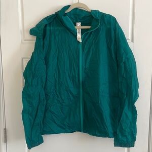 Fabletics Teal Hooded Windbreaker